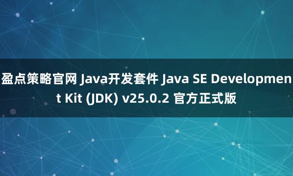 盈点策略官网 Java开发套件 Java SE Development Kit (JDK) v25.0.2 官方正式版